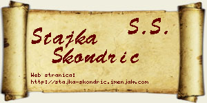Stajka Škondrić vizit kartica